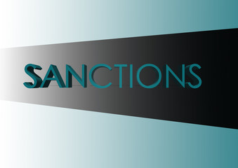 Sanctions word . the concept on the topic of sanctions in Russia
