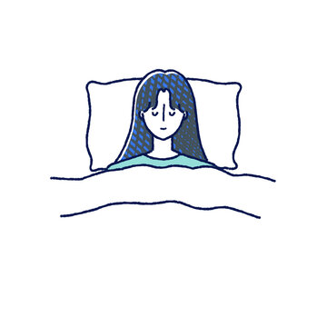 recommend clip art: 寝ている女性　イラスト　手描き