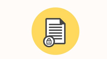 Encrypted File Icon. Vector isolated editable flat illustration