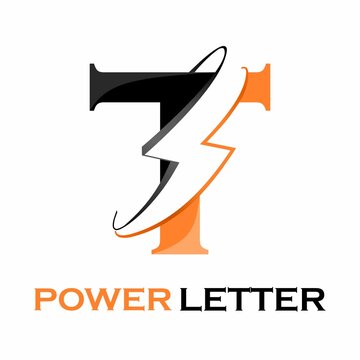 Power letter or electric letter logo design template illustration. suitable for branding, media, website, label, electrician, company, tool, digital, energy, connection, symbol etc. there is font t