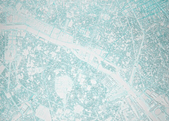 simplified map of the city of paris aerial view