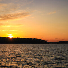 sunset over the lake
