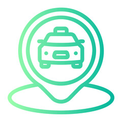 taxi stop gradient icon