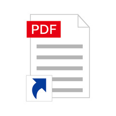 PDFファイルへのショートカットアイコン。ビジネスアイコン。

