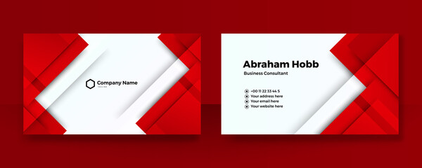 Modern creative red business card design template background