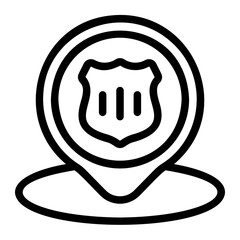 police station line icon