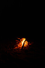 砂浜と焚き火