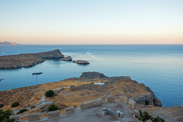 Lindos coastline, Rhodes, Greece,