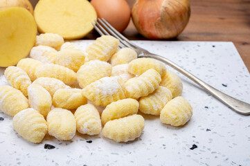 Italian cuisine, homemade gnocchi di patata made from potatoes