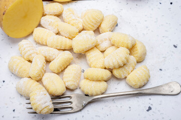 Italian cuisine, homemade gnocchi di patata made from potatoes