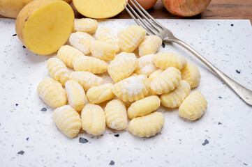 Italian cuisine, homemade gnocchi di patata made from potatoes