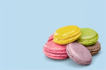 Homemade tasty sweet macaroons in different colors