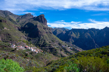 Fototapeta na wymiar Mountains range in Rural de Teno park near isolated village Masca on Tenerife, Canary islands, Spain