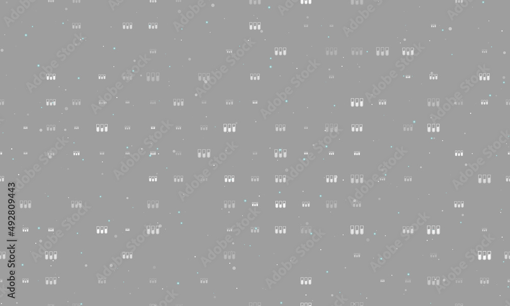 Poster seamless background pattern of evenly spaced white water game symbols of different sizes and opacity