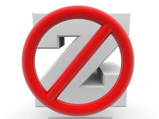 White aggressor symbol Z with a red prohibition sign