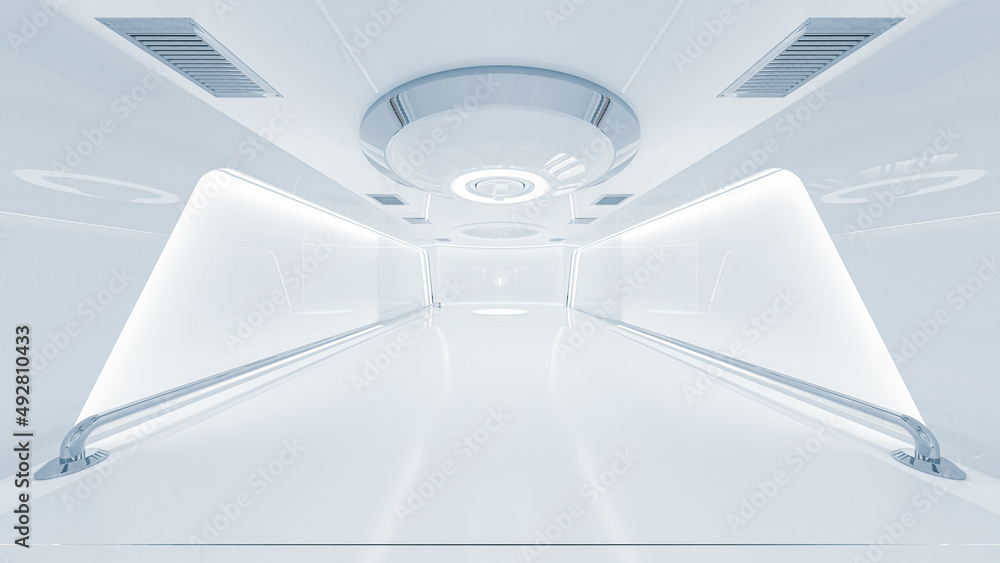 Poster scientific laboratory or empty white room. technology background and science concept. 3d render.