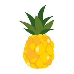 pineapple isolated on white background. fruit vector illustration. stylized pineapple. delicious summer fruit.