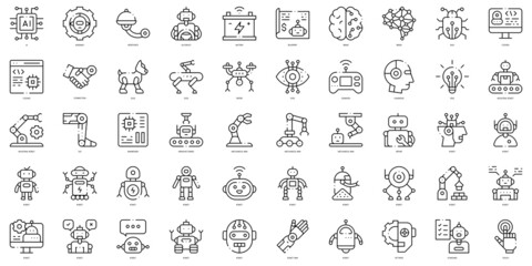 Linear Style robotics Icons Bundle