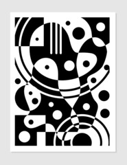Geometric abstract black and white pattern collection