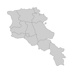 Outline political map of the Armenia. High detailed vector illustration.