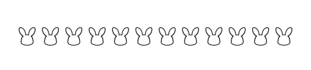 Abstract rabbit head outline border separator clipart