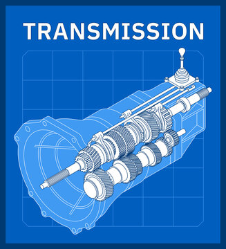 A manual transmission vector illustration, or stick shift is a multi-speed motor vehicle transmission system
