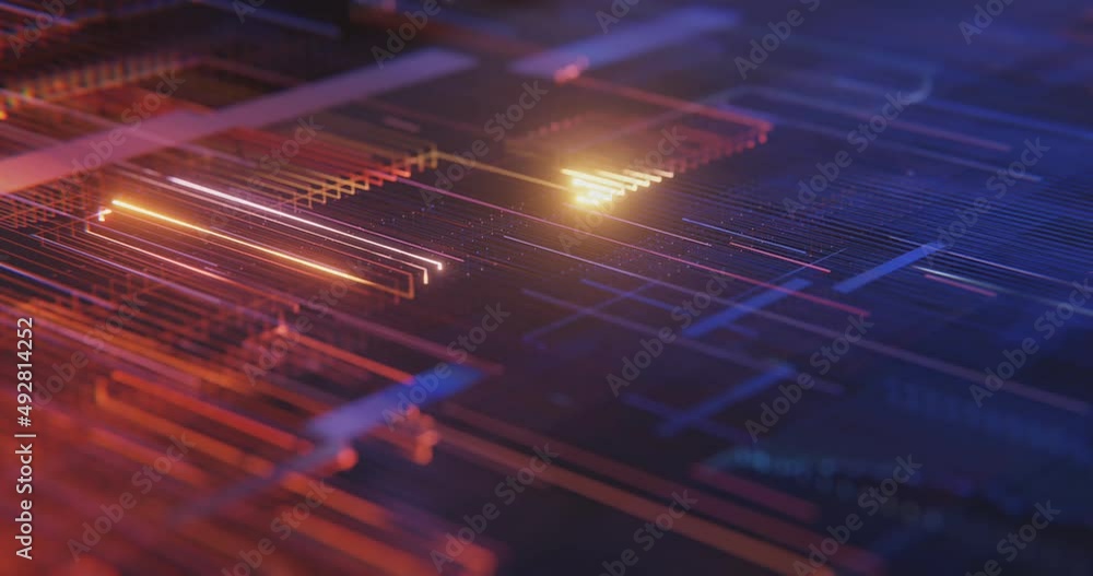 Poster futuristic technology abstract seamless vj for tech titles and background. technology, electronics, 