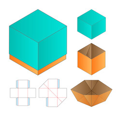 Box packaging die cut template design. 3d mock-up