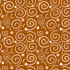 Waves and swirls endless boho pattern. Abstract flat pattern. Warm summer pattern for fabric and print.