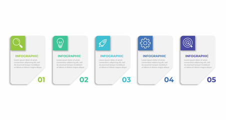 Obraz premium Presentation business infographic template with 5 options. Vector illustration.