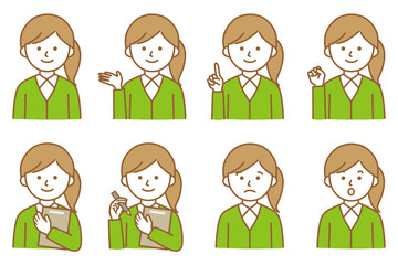 人物 女性 襟 ワイシャツ ブラウス  カーディガン アイコン