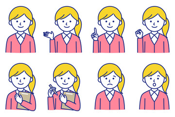 人物 女性 襟 ワイシャツ ブラウス  カーディガン アイコン