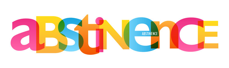ABSTINENCE colorful vector typography banner