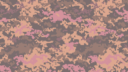 Military Pixel camouflage texture pattern horizontal banner illustration wallpaper background copy space, place for text, text area