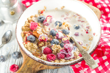 Granola flakes breakfast