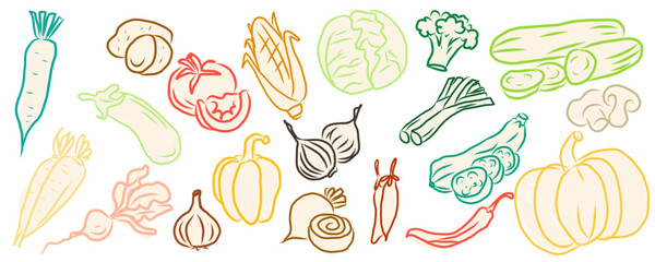 food, fruit, vegetable, vegetables, vector, icon, set, illustration, sketch, doodle, vintage, drawing, tomato, onion, pepper, food, fresh, vegetarian, fruit, vegetable, organic, healthy, green, tomato
