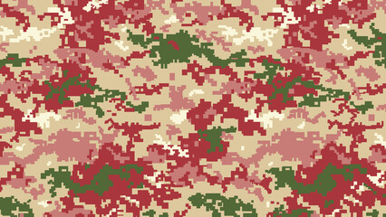 Military Pixel camouflage texture pattern horizontal banner illustration wallpaper background copy space, place for text, text area