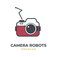 Modern vintage camera robot vector