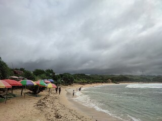 Beautifull beach with rock island