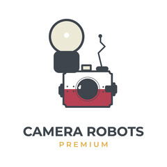 Large format camera logo robot