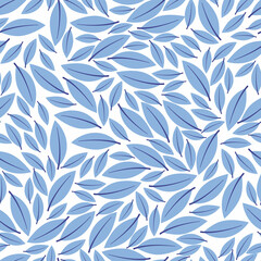 seamless pattern leaves with white background