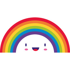 rainbow with face smiling