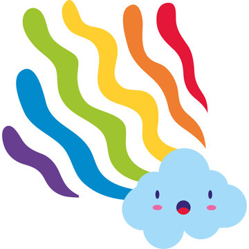cloud comic with rainbow wake