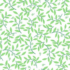 seamless pattern leaves with white background