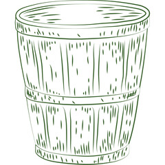 wooden pot drawing