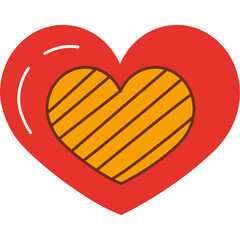 orange and red heart