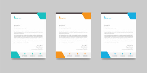 Modern business company letterhead template official unique shape layout advertising promotional minimal a4 size