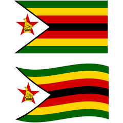 original and simple Zimbabwe flag. National Zimbabwe flag sign. flat style.