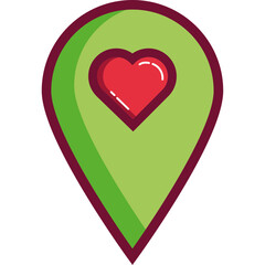 heart love in pin location