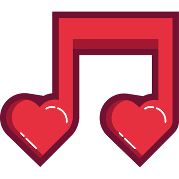 Naklejka hearts love music note